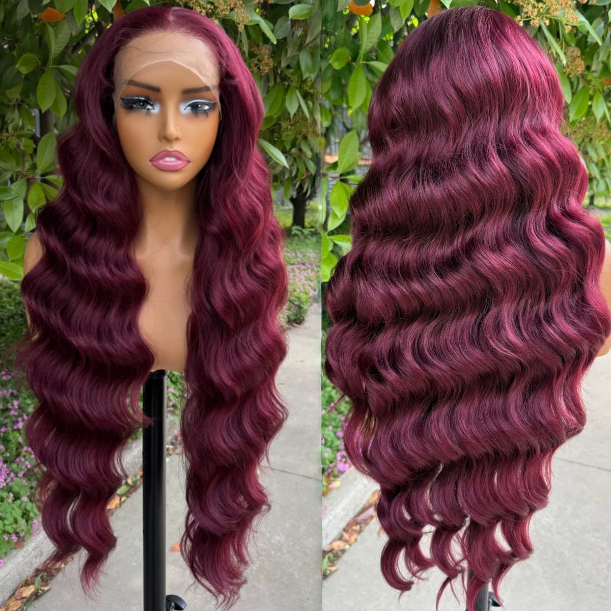 Burgundy wig code T3